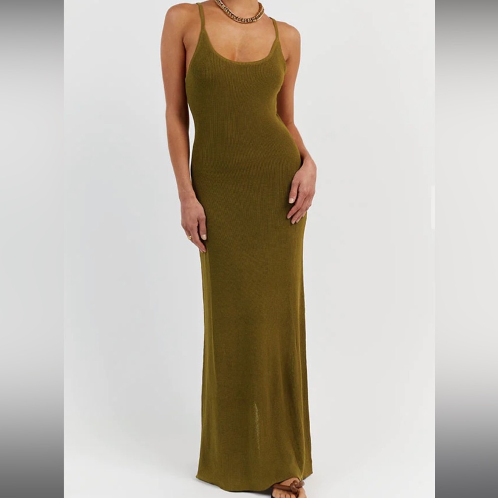dissh asher olive knit dress
